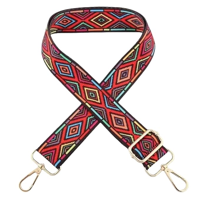 TYPIFY® Printed Adjustable Shoulder Sling Bag Strap, Wide Crossbody Bags Replacement Broad Straps with Golden Metal Hooks, Fashion Handbag Accessories, Strap Sling Bags
