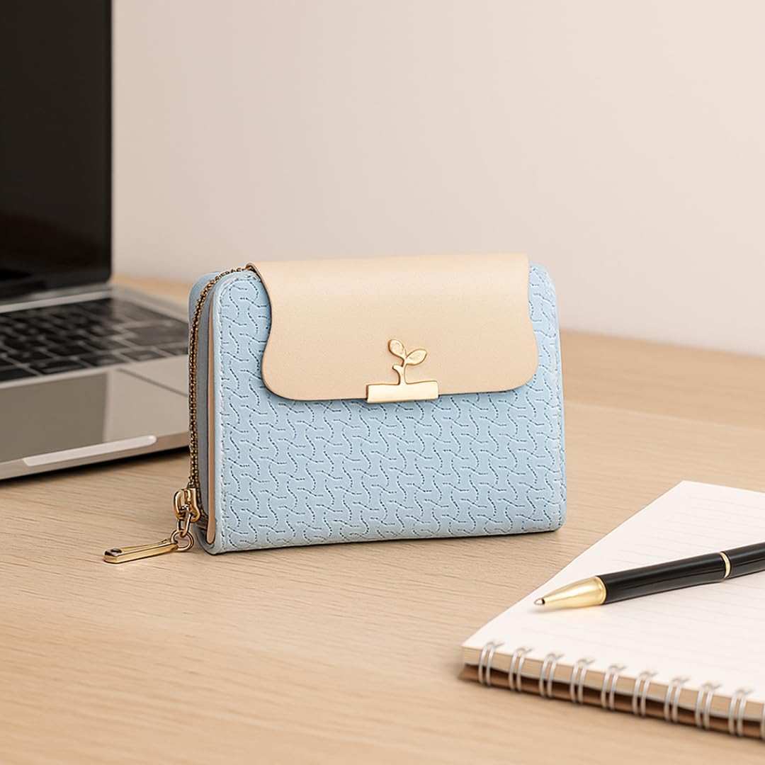 TYPIFY® Women Wallet – Stylish Ladies Purse, Hand Clutch & Card Holder | Premium PU Leather Purse for Women & Girls | Gift for Her (Blue)