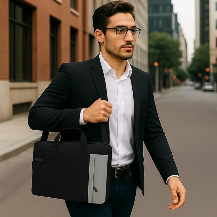 TYPIFY Office Laptop Bag for Men & Women – Slim, Stylish Shoulder Bag with Laptop Compartment | Lightweight Professional Briefcase Office Use Bag for 14-15.6 inch Laptops – Travel Friendly
