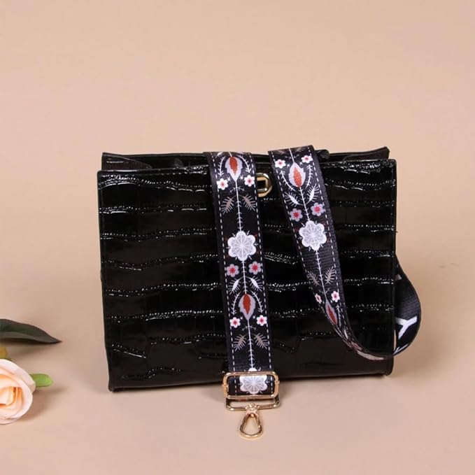 TYPIFY® Printed Adjustable Shoulder Sling Bag Strap, Wide Crossbody Bags Replacement Broad Straps with Golden Metal Hooks, Fashion Handbag Accessories, Strap Sling Bags