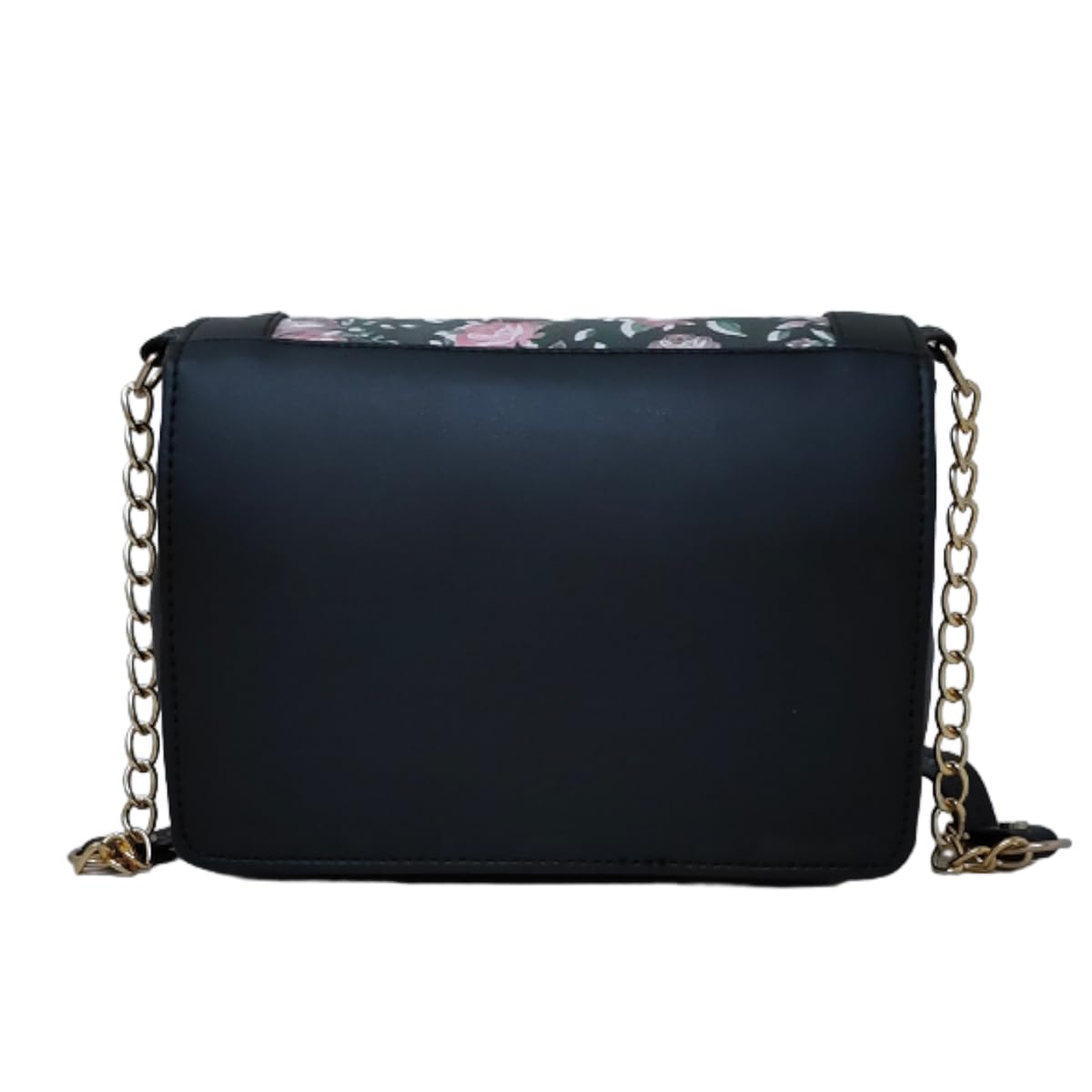 TYPIFY Chic Women's Floral Print Sling Messenger Bag-Stylish Girl's Crossbody Purse For Everyday Elegance, Black