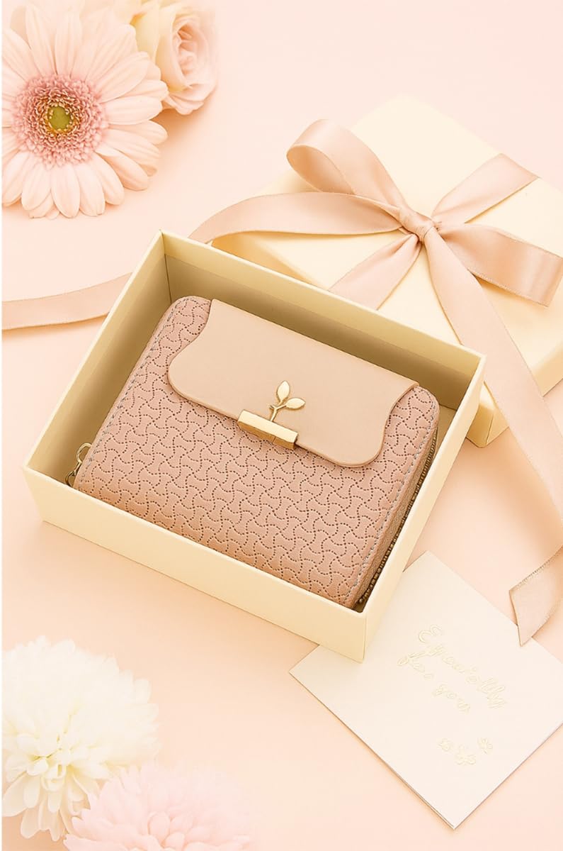 TYPIFY® Women Wallet – Stylish Ladies Purse, Hand Clutch & Card Holder | Premium PU Leather Purse for Women & Girls | Gift for Her (Pink)