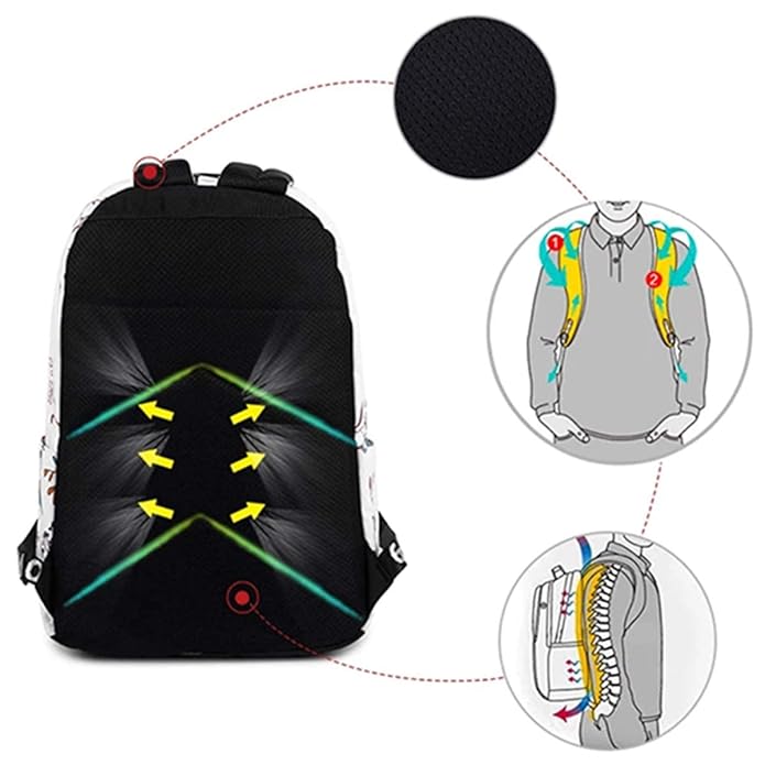 TYPIFY® Polyester Printed Waterproof Preppy Style Girls Women Backpack