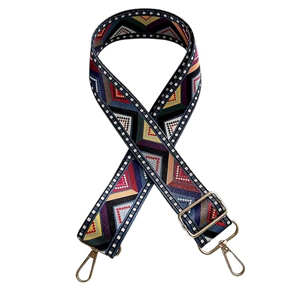 TYPIFY® Printed Adjustable Shoulder Sling Bag Strap, Wide Crossbody Bags Replacement Broad Straps with Golden Metal Hooks, Fashion Handbag Accessories, Strap Sling Bags