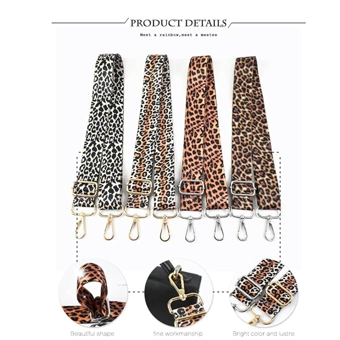 TYPIFY® Printed Adjustable Shoulder Sling Bag Strap, Wide Crossbody Bags Replacement Broad Straps with Golden Metal Hooks, Fashion Handbag Accessories, Strap Sling Bags