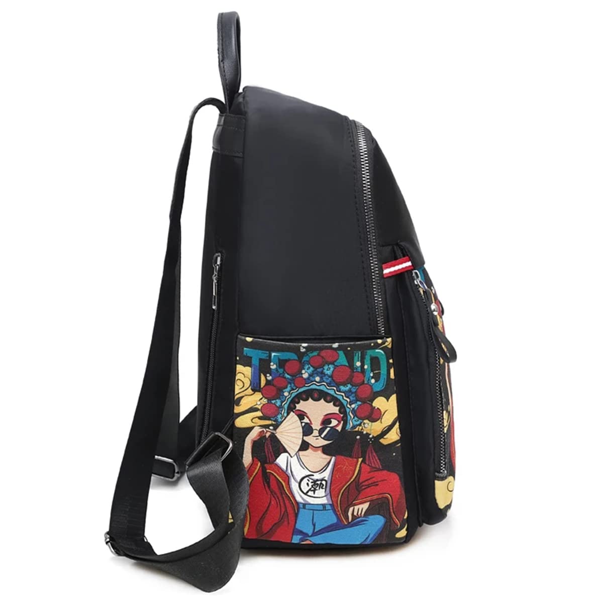 TYPIFY® Stylish Anime Ethnic Printed Durable Water-Resistant Women's Backpack Korean College Bag for girls. Gift for Her