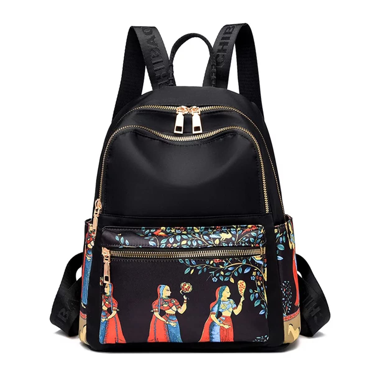 TYPIFY® Stylish Anime Ethnic Printed Durable Water-Resistant Women's Backpack Korean College Bag for girls. Gift for Her