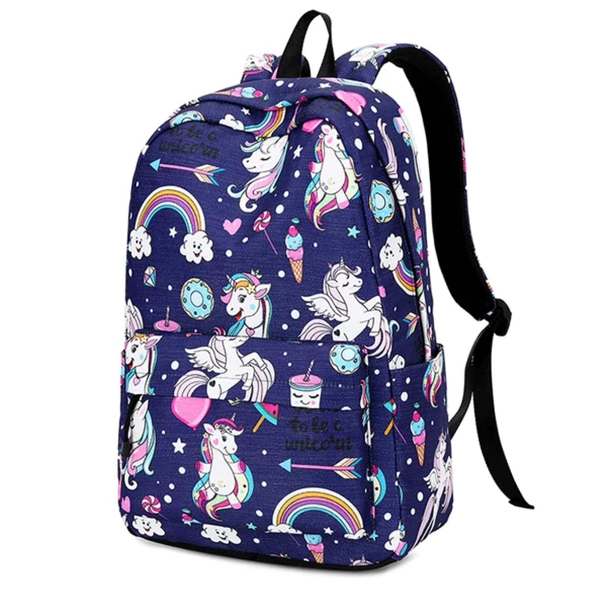 TYPIFY® Polyester Unicorn Printed Waterproof Preppy Style Girls Women Backpack