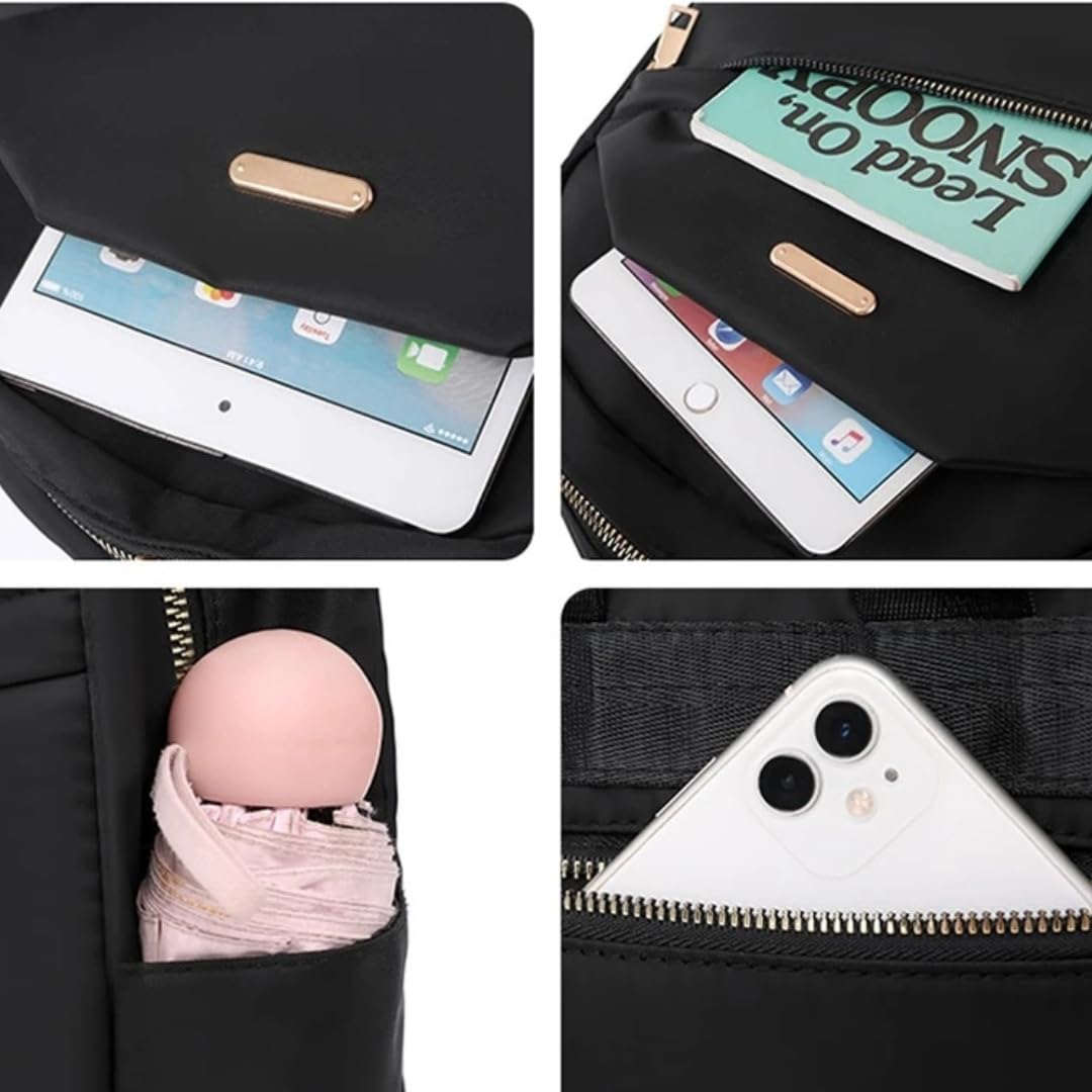 TYPIFY Backpack for Women,School & College Bag, Black Travel Girls Bags, Stylish Latest