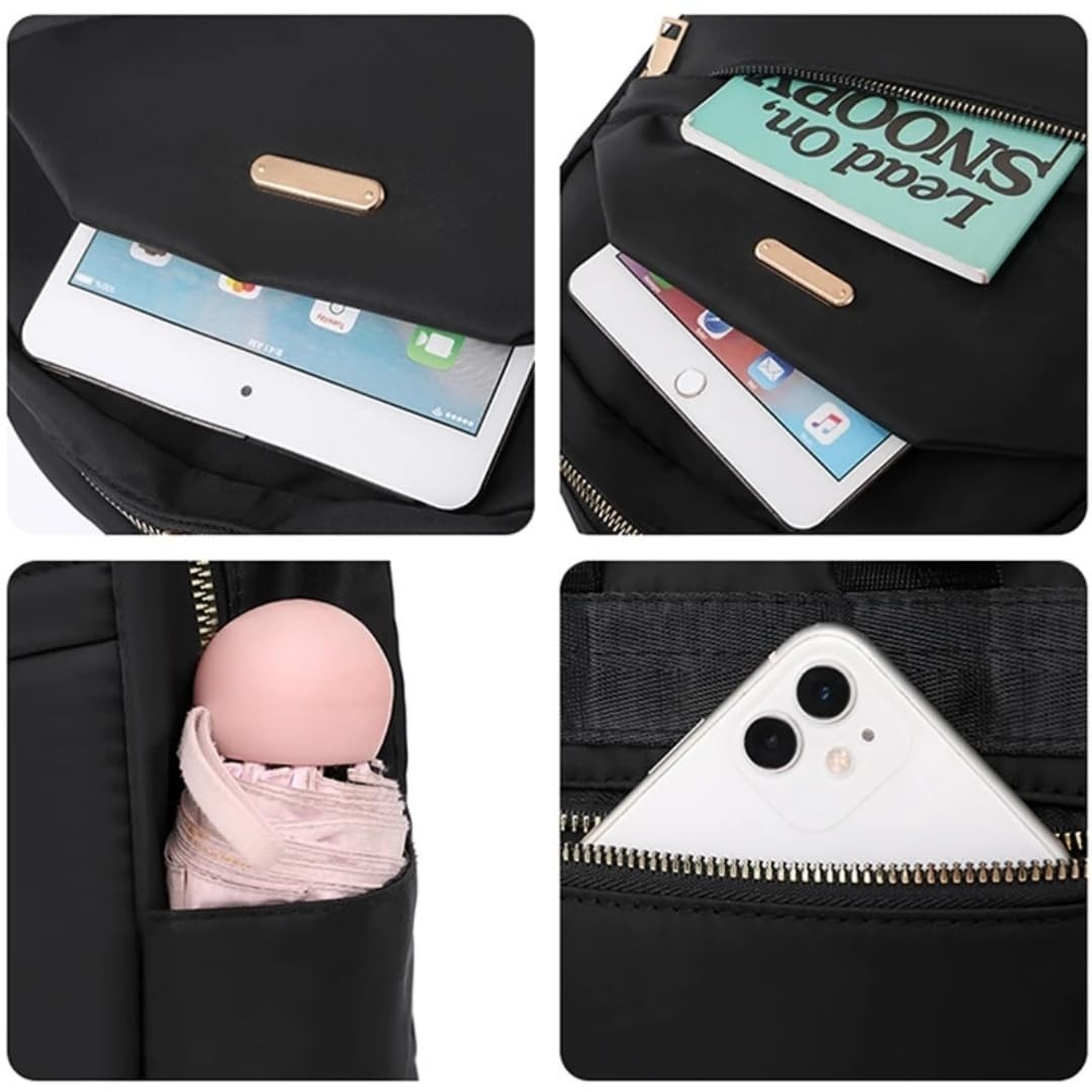 TYPIFY Backpack for Women,School & College Bag, Black Travel Girls Bags, Stylish Latest