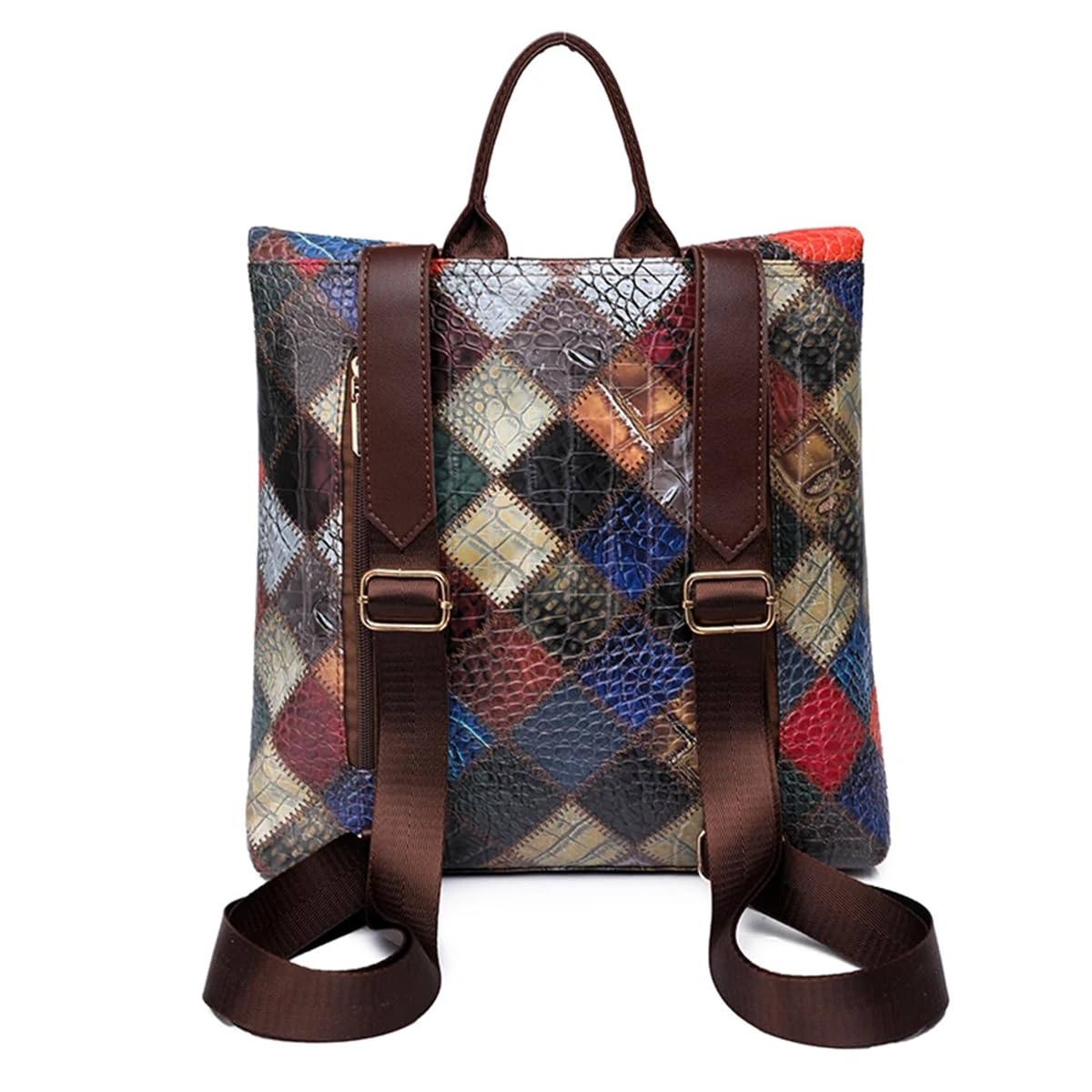 TYPIFY Women's Backpack Antitheft College Multicoloured Leather Patchwork Tote Girl's Office Bag, Stylish latest Luxury travel Bagpack