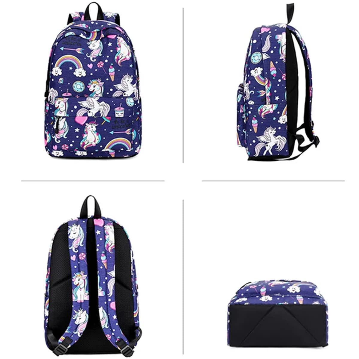 TYPIFY® Polyester Unicorn Printed Waterproof Preppy Style Girls Women Backpack