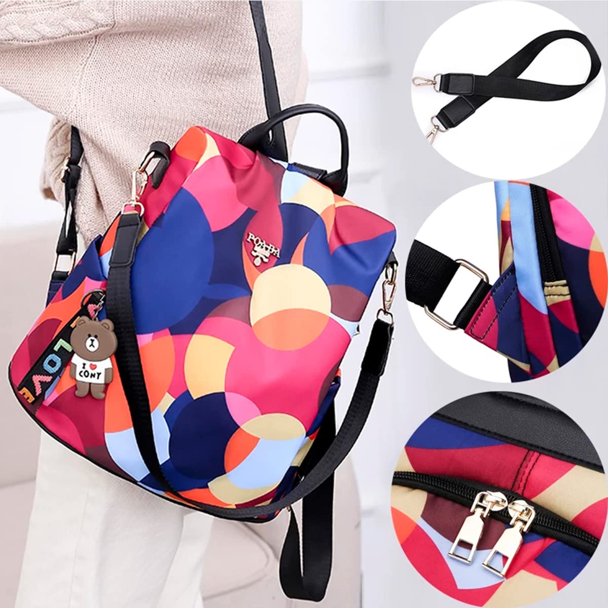 TYPIFY® Trending Modern Oxford Antitheft Women Girls Trendy College Bag Travel Casual Backpack Gift for Het