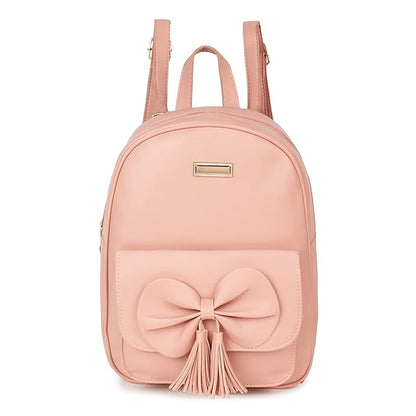 TYPIFY® PU Leather Teddy Keychain Preppy Style Women Backpack Girls College Bag