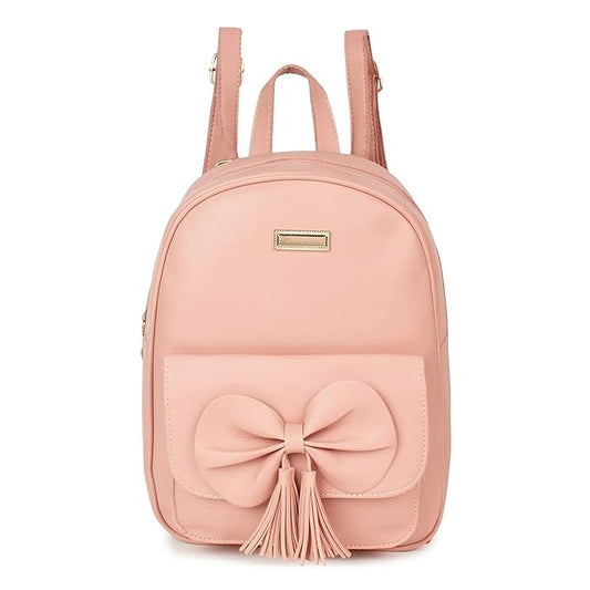 TYPIFY® PU Leather Teddy Keychain Preppy Style Women Backpack Girls College Bag