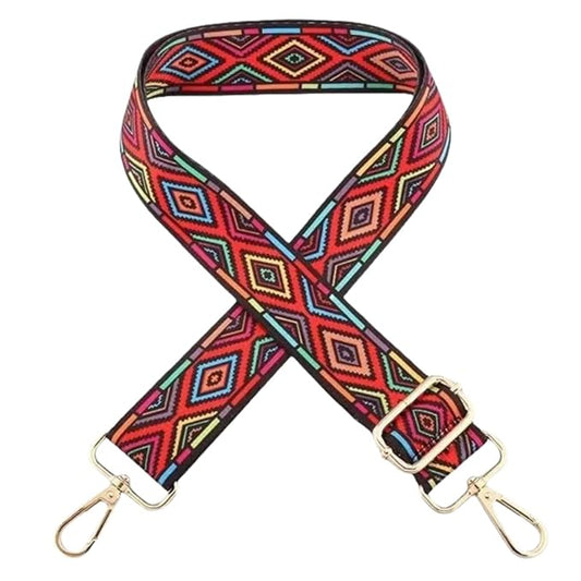 TYPIFY® Printed Adjustable Shoulder Sling Bag Strap, Wide Crossbody Bags Replacement Broad Straps with Golden Metal Hooks, Fashion Handbag Accessories, Strap Sling Bags