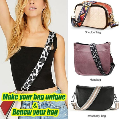 TYPIFY® Printed Adjustable Shoulder Sling Bag Strap, Wide Crossbody Bags Replacement Broad Straps with Golden Metal Hooks, Fashion Handbag Accessories, Strap Sling Bags