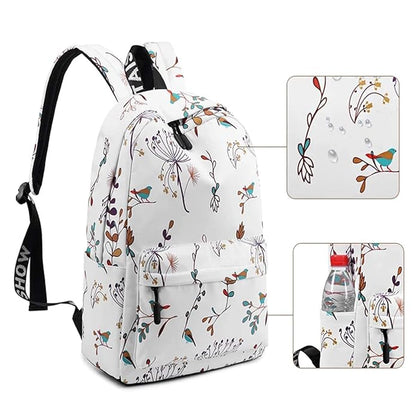 TYPIFY® Polyester Printed Waterproof Preppy Style Girls Women Backpack