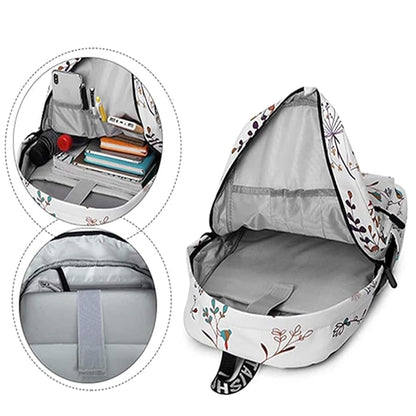TYPIFY® Polyester Printed Waterproof Preppy Style Girls Women Backpack
