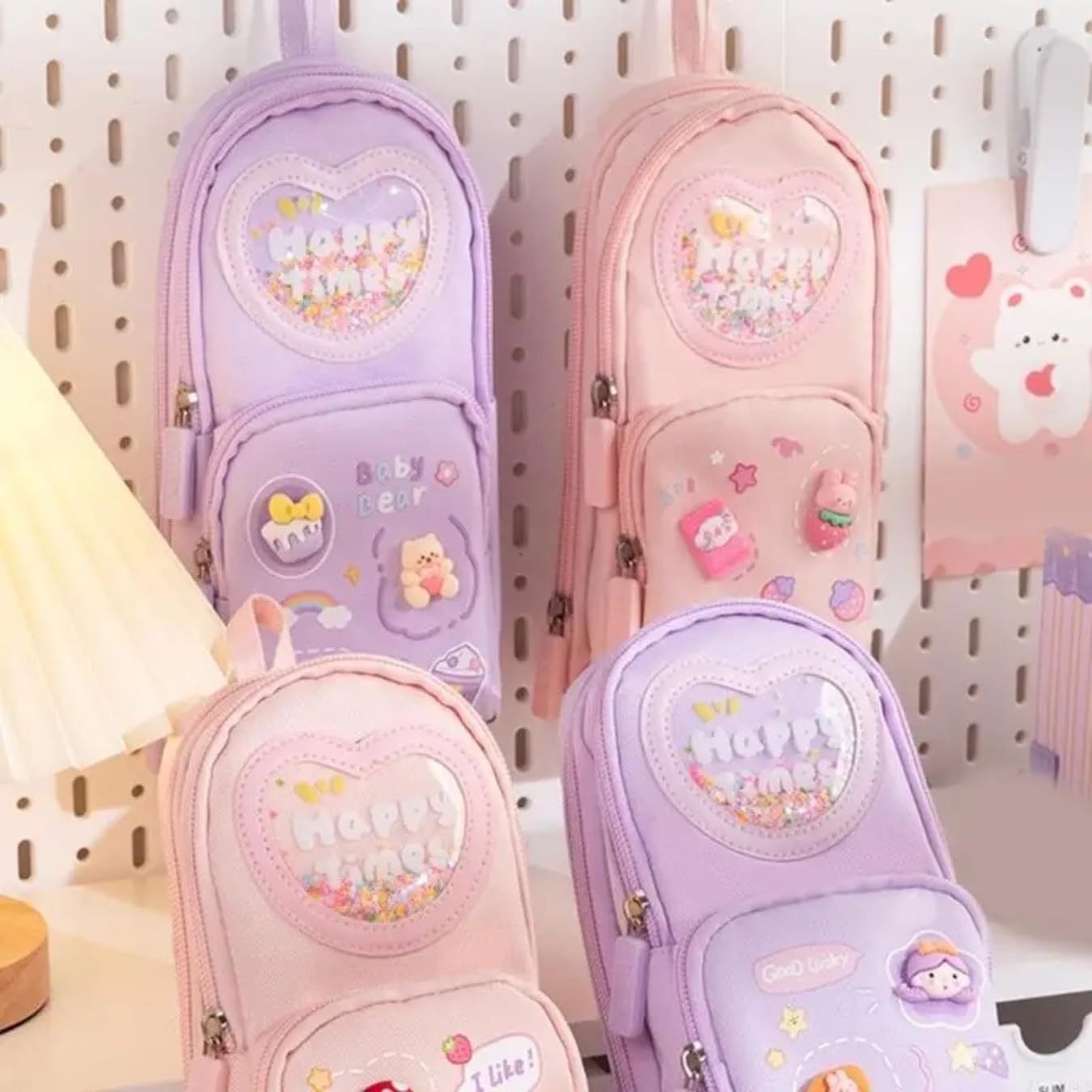 TYPIFY Cute Triple Layer Pencil Pouch for Girls | Large Capacity Unicorn Style Stationery Case | Zipper School Pouch for Kids & Teens | Multi-Compartment Organizer | Gift for Kids (Pink)