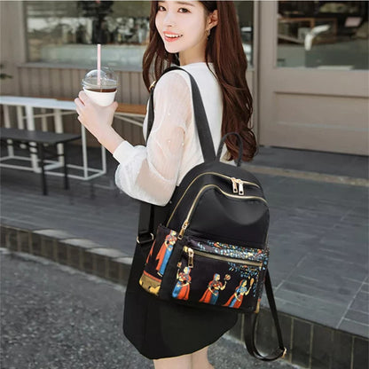 TYPIFY® Stylish Anime Ethnic Printed Durable Water-Resistant Women's Backpack Korean College Bag for girls. Gift for Her