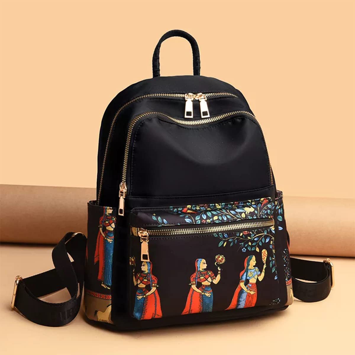 TYPIFY® Stylish Anime Ethnic Printed Durable Water-Resistant Women's Backpack Korean College Bag for girls. Gift for Her