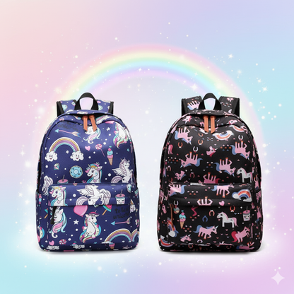 Stylish Unisex Backpack with Laptop Compartment – Black Unicorn | Spacious School, Travel, College & Office Bag for Students, Teens and Adults (Copy) (Copy)