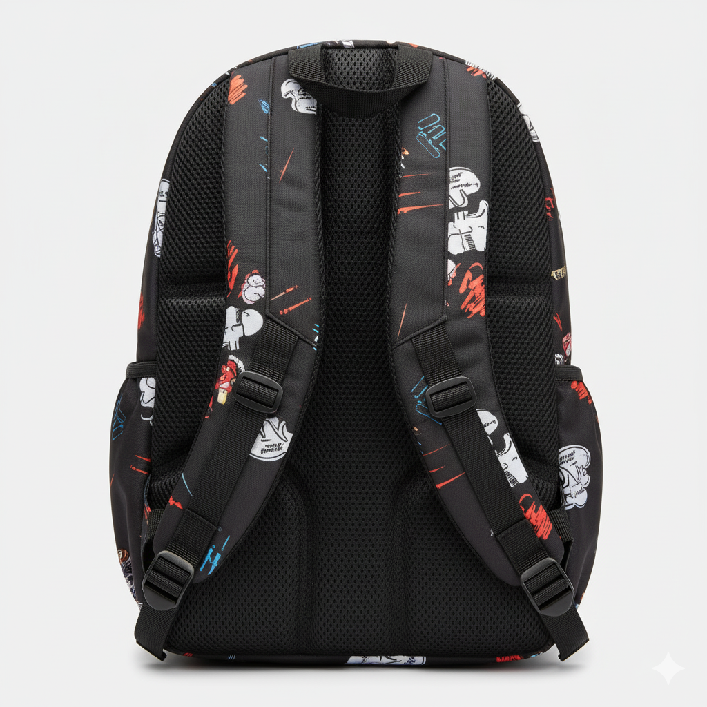 Stylish Unisex Backpack with Laptop Compartment – Comic Print Design | Spacious School, Travel, College & Office Bag for Students, Teens and Adults (Copy)