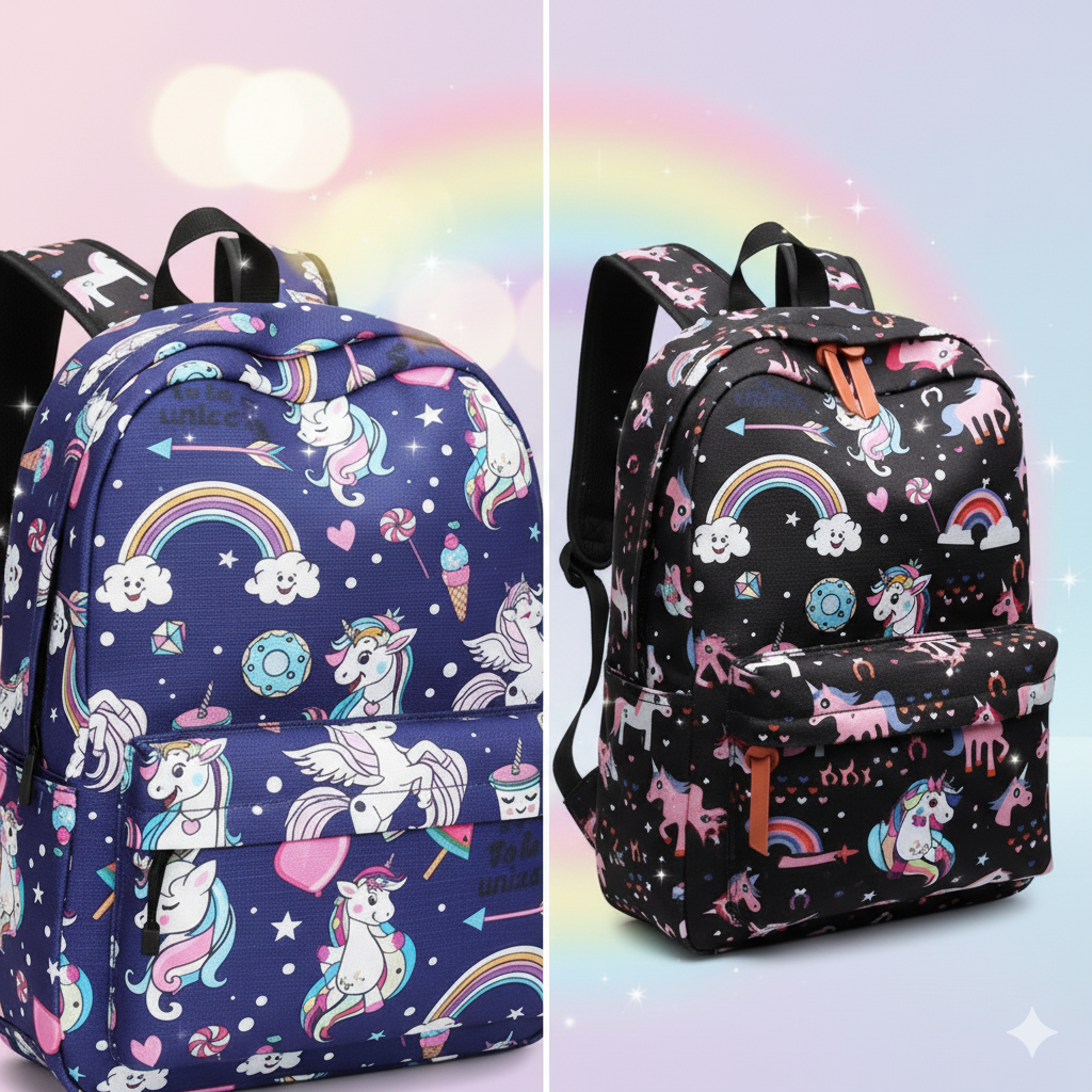 Stylish Unisex Backpack with Laptop Compartment – Blue Unicorn Design | Spacious School, Travel, College & Office Bag for Students, Teens and Adults (Copy)