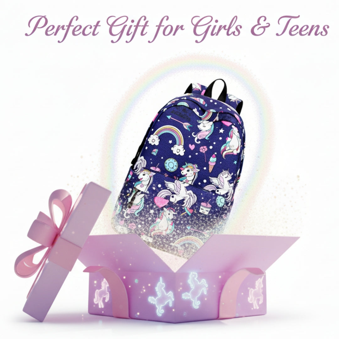 Stylish Unisex Backpack with Laptop Compartment – Blue Unicorn Design | Spacious School, Travel, College & Office Bag for Students, Teens and Adults (Copy)