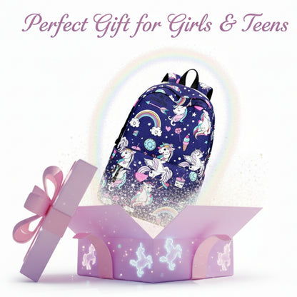 Stylish Unisex Backpack with Laptop Compartment – Blue Unicorn Design | Spacious School, Travel, College & Office Bag for Students, Teens and Adults (Copy)