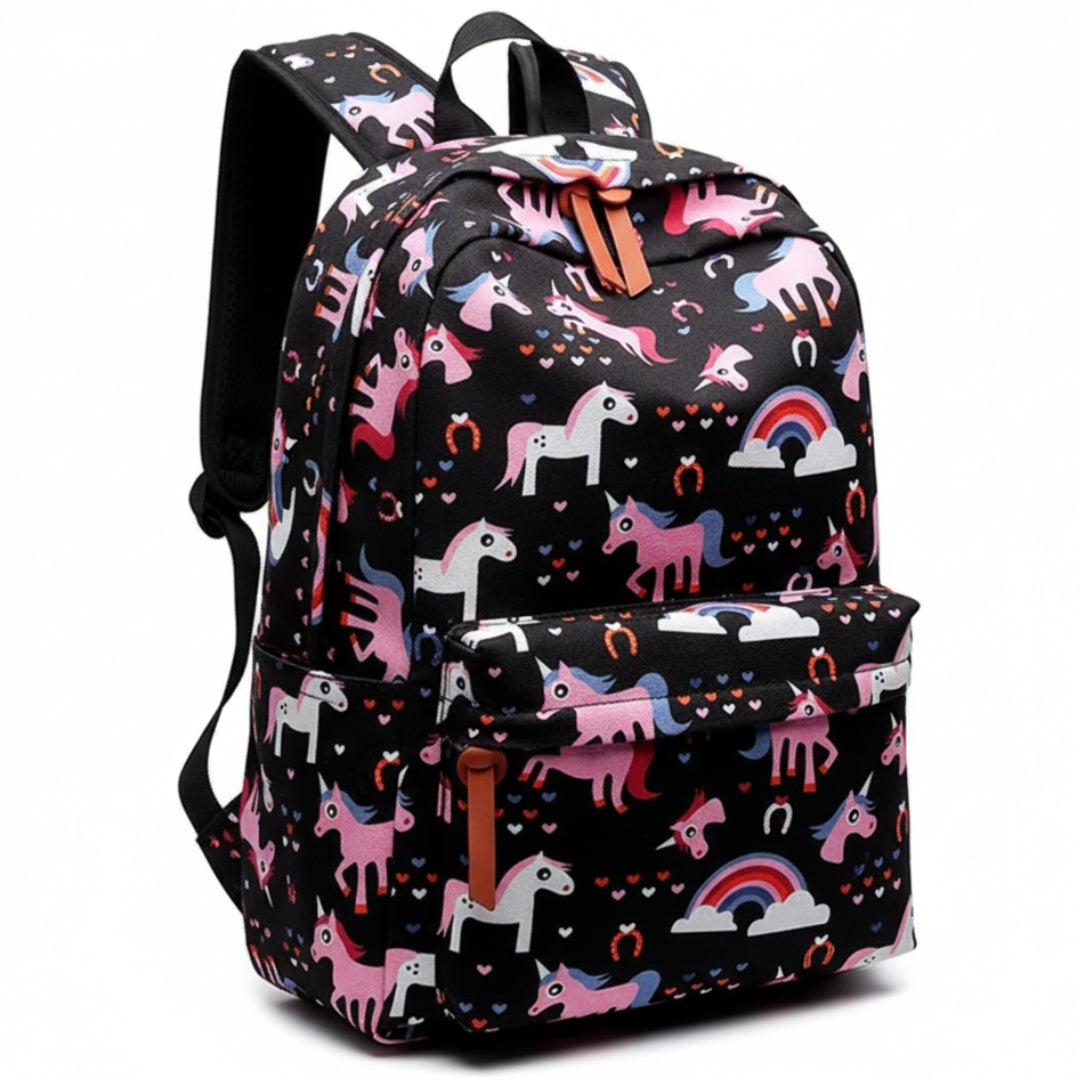 Stylish Unisex Backpack with Laptop Compartment – Black Unicorn | Spacious School, Travel, College & Office Bag for Students, Teens and Adults (Copy) (Copy)