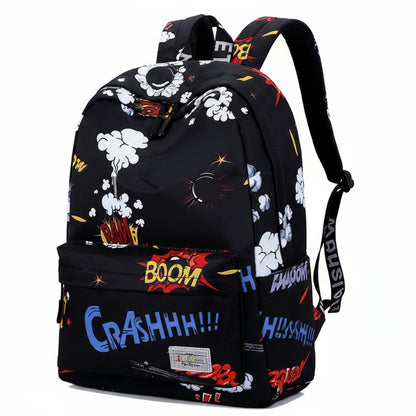 Stylish Unisex Backpack with Laptop Compartment – Comic Print Design | Spacious School, Travel, College & Office Bag for Students, Teens and Adults (Copy)