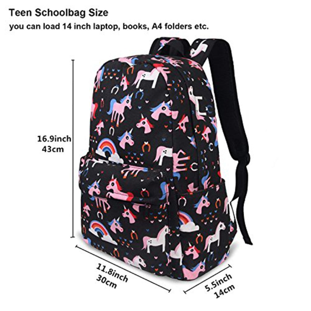 Stylish Unisex Backpack with Laptop Compartment – Black Unicorn | Spacious School, Travel, College & Office Bag for Students, Teens and Adults (Copy) (Copy)