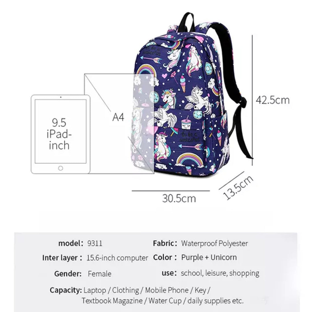 Stylish Unisex Backpack with Laptop Compartment – Blue Unicorn Design | Spacious School, Travel, College & Office Bag for Students, Teens and Adults (Copy)