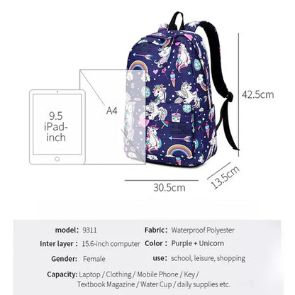 Stylish Unisex Backpack with Laptop Compartment – Blue Unicorn Design | Spacious School, Travel, College & Office Bag for Students, Teens and Adults (Copy)