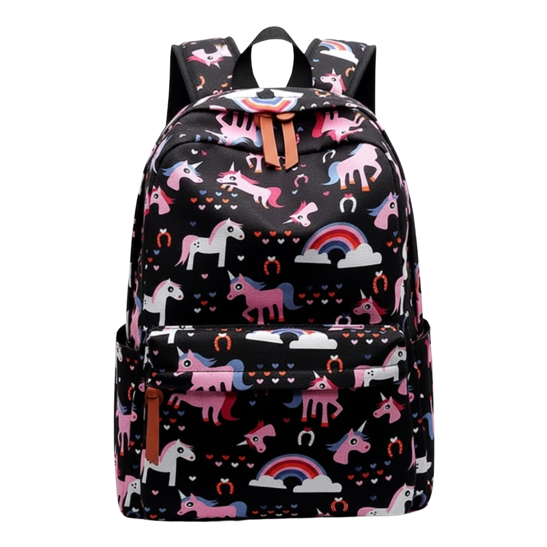 Stylish Unisex Backpack with Laptop Compartment – Black Unicorn | Spacious School, Travel, College & Office Bag for Students, Teens and Adults (Copy) (Copy)